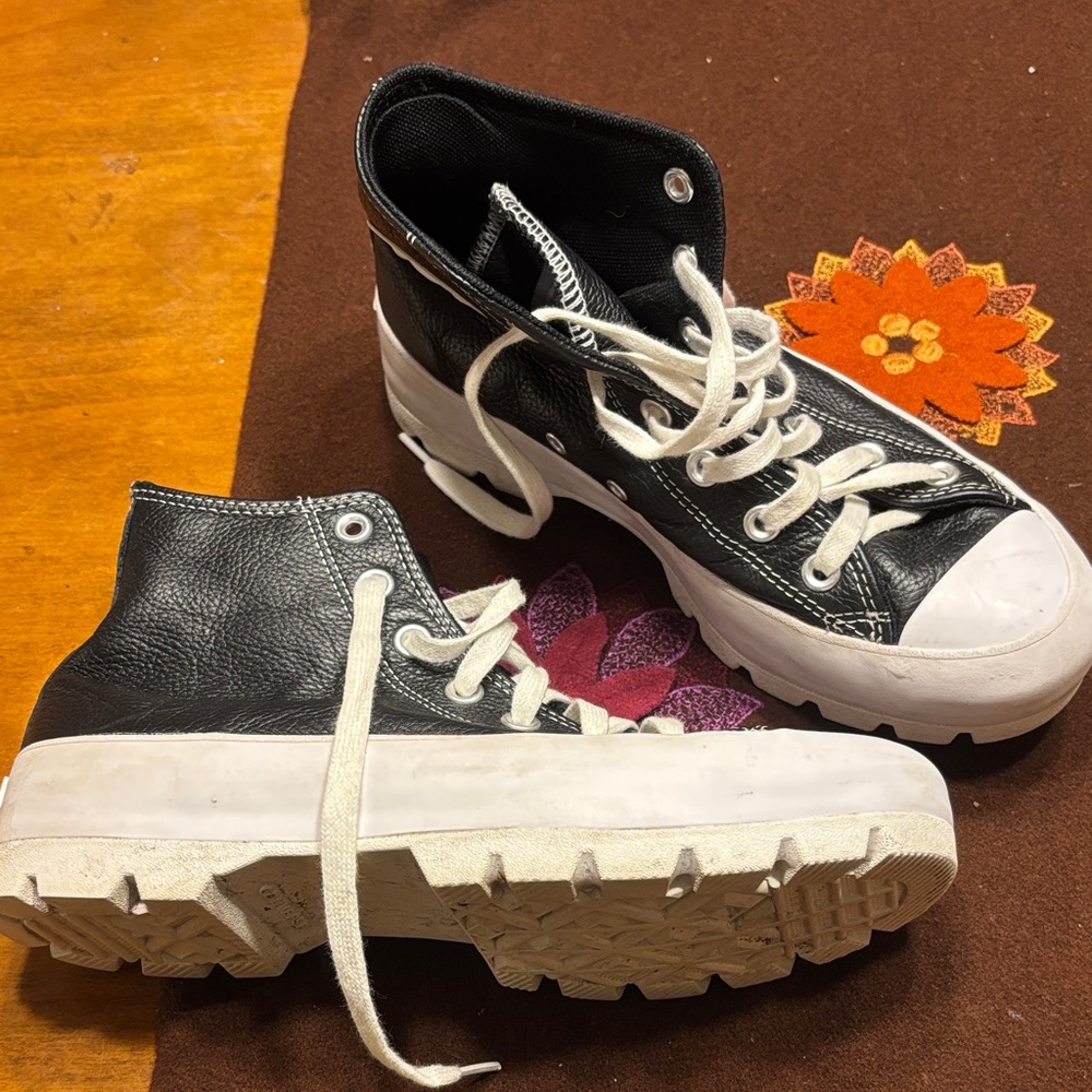Converse Leather High-Top Sneakers - Picture 3 of 7